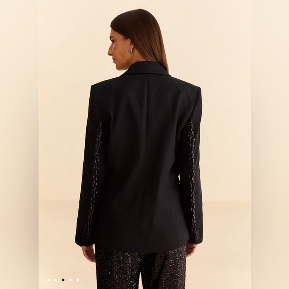 Farm Rio Black Fringe Blazer - Picture 7 of 8